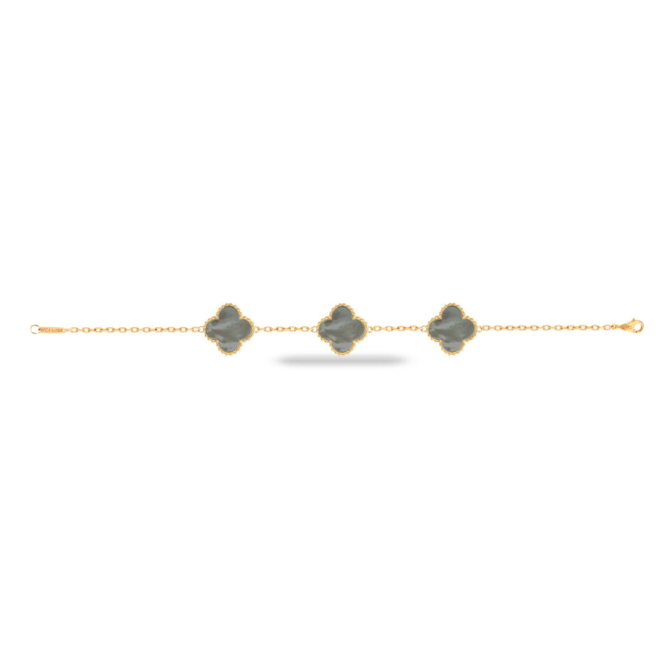 دستبند طلا ونکلیف طوسی 3 ماوی - ماوی گلد گالری