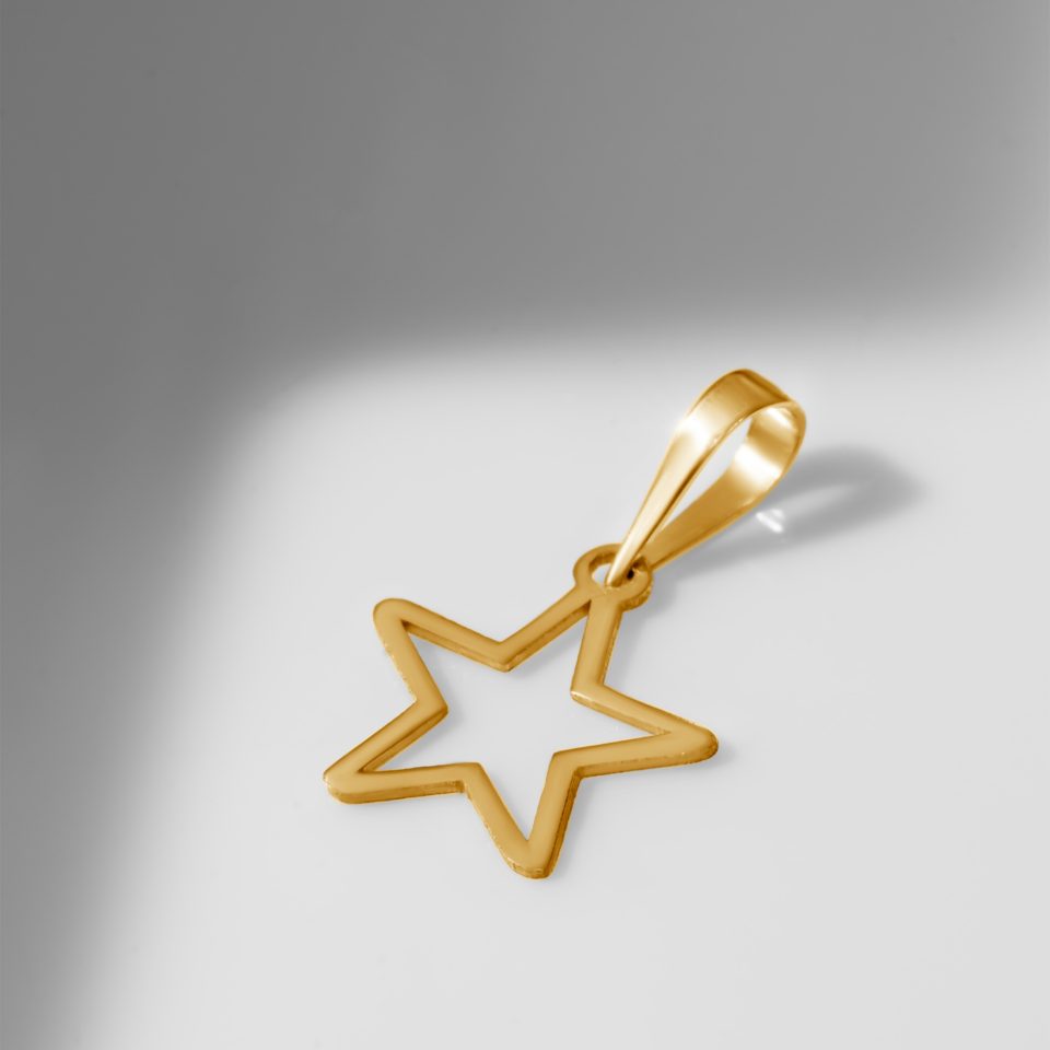 خرید پلاک طلا ستاره توخالی لیزری بزرگ