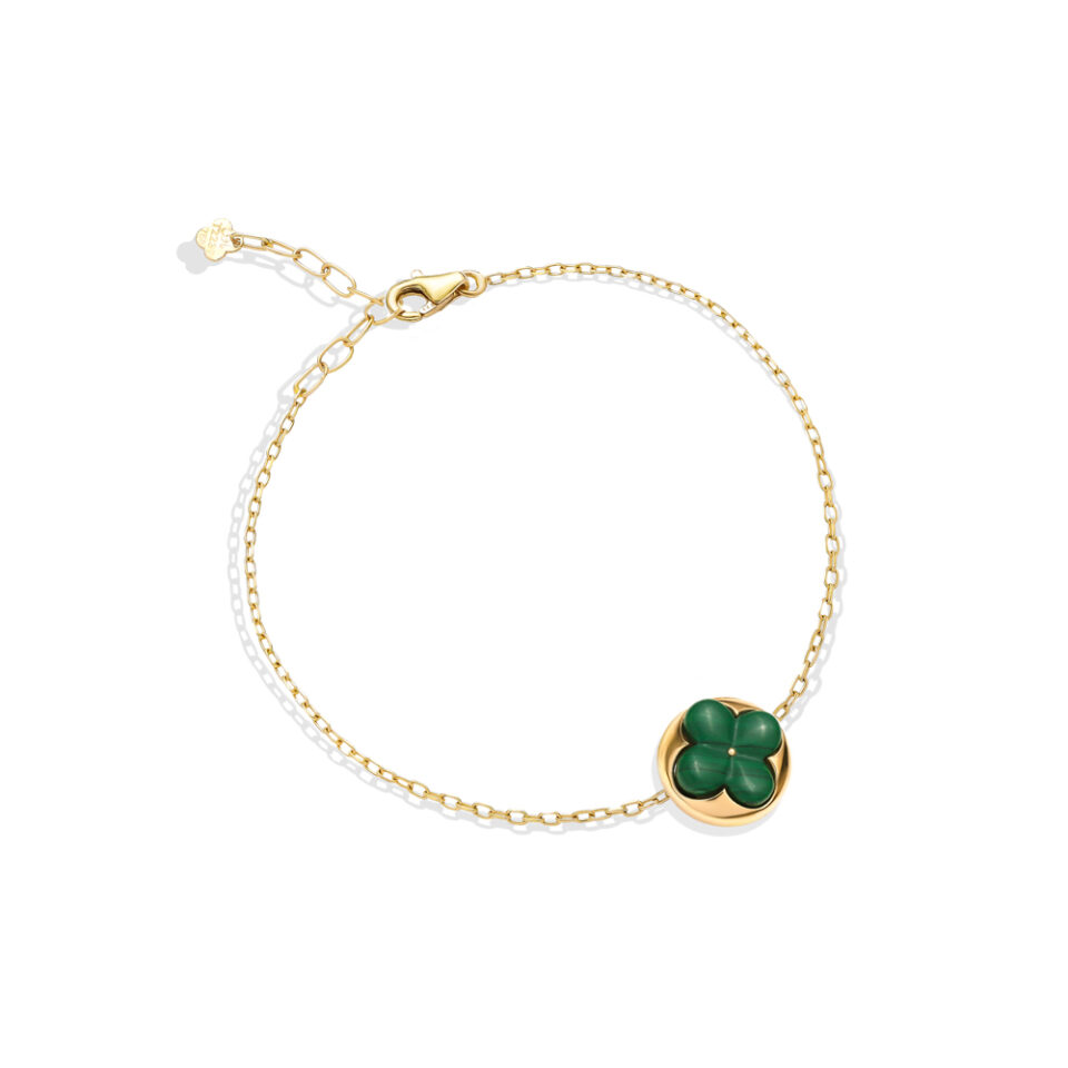 دستبند طلا دایره و لویی ویتون سبز 2 - ماوی گلد گالری