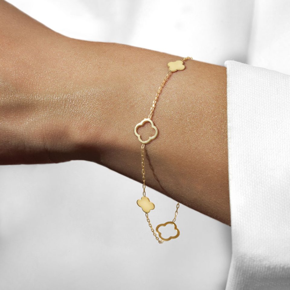 خرید دستبند طلا ونکلیف پر وتوخالی 5