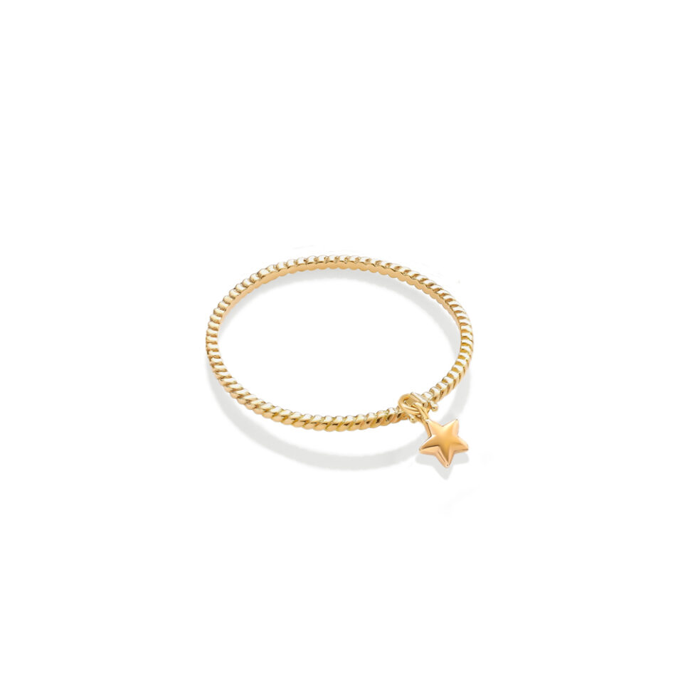 انگشتر طلا طنابی و آویز ستاره دامله - ماوی گلد گالری