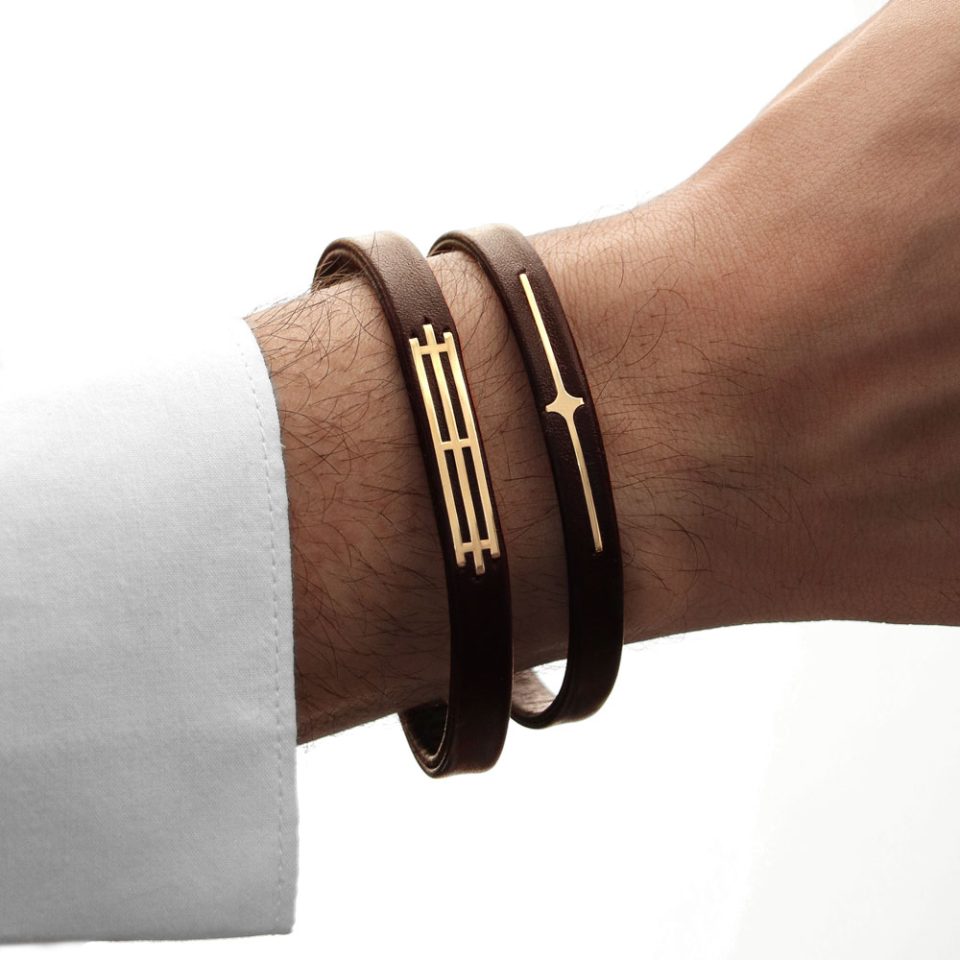 خرید دستبند طلا مردانه آجری