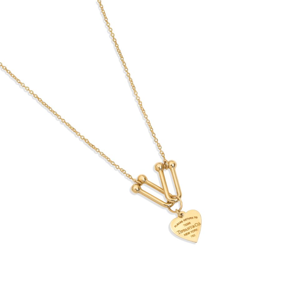 خرید گردنبند طلا آویز تیفانی 2 و قلب