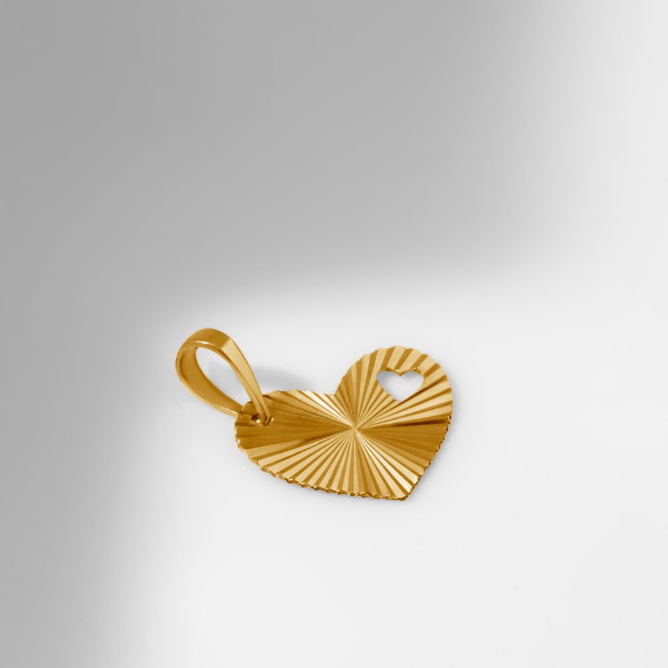 خرید پلاک طلا قلب تو قلب تراشدار