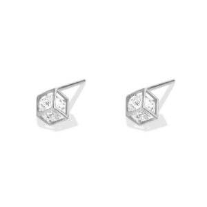 گوشواره طلا مکعب سنگ سفید1 - ماوی گلد گالری-ماوی گالری-طلا فروشی ارزان-طلای کم اجرت-ارزان ترین طلا فروشی تهران