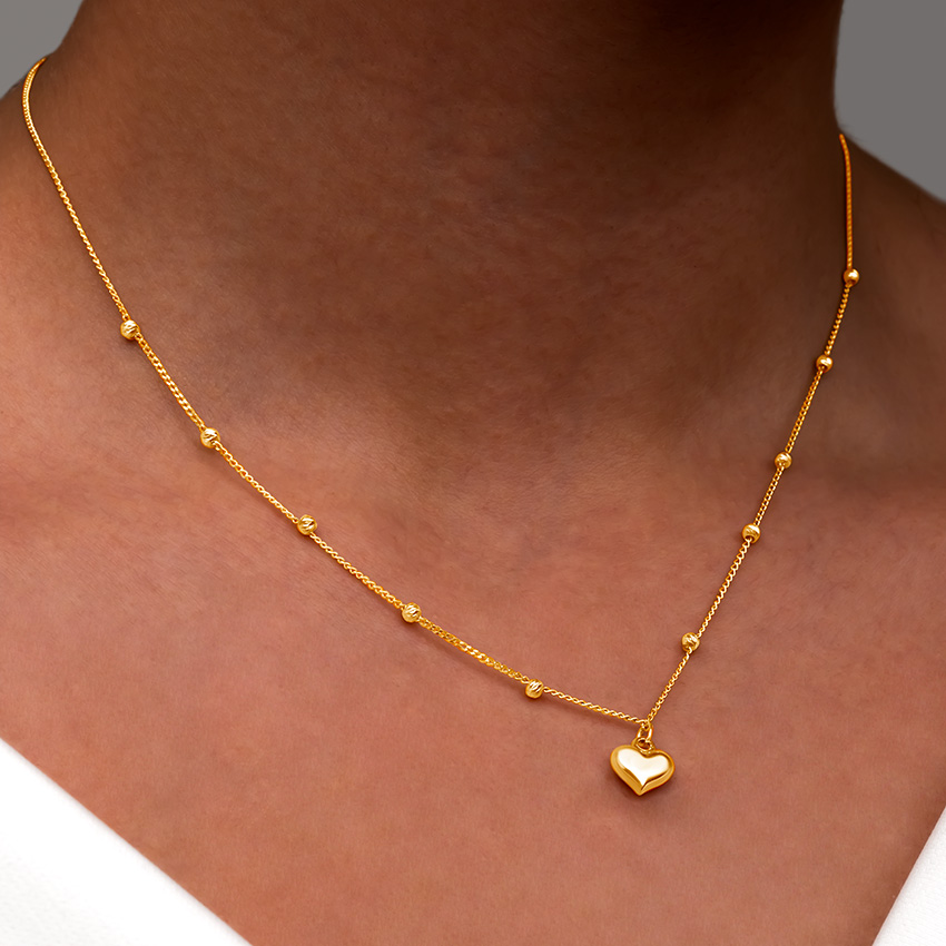 خرید گردنبند طلا تمام کارتیه البرناردو و قلب دامله