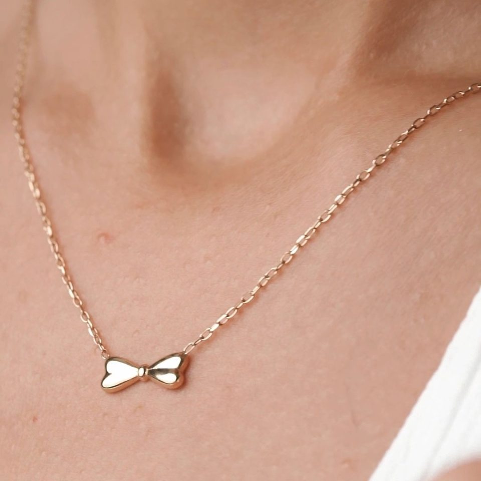 خرید گردنبند طلا پاپیون ساده
