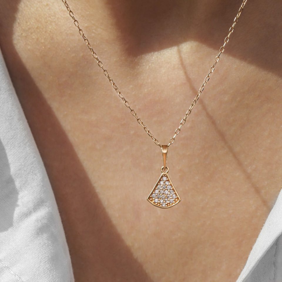 خرید پلاک طلا شانی نگینی