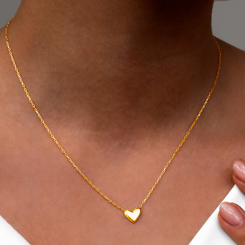 خرید گردنبند طلا قلب مینیمال