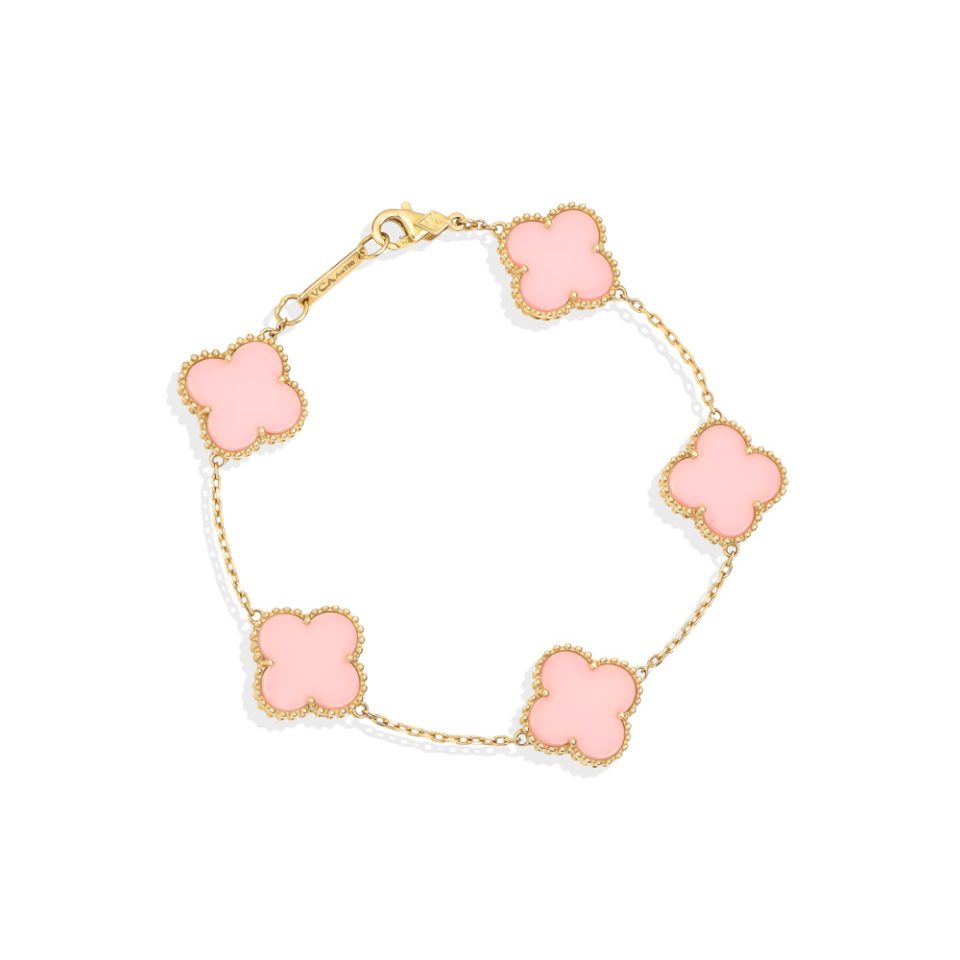 خرید دستبند طلا ونکلیف صورتی 5 ماوی