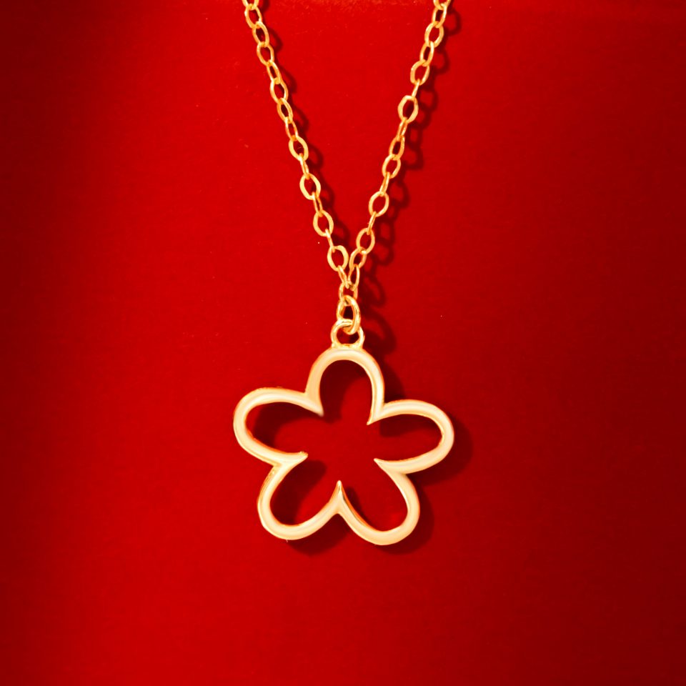 خرید گردنبند طلا شکوفه توخالی