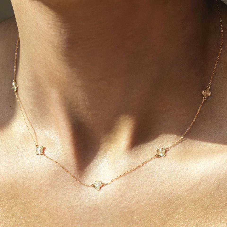 خرید گردنبند طلا آویز سوییت ونکلیف تراش