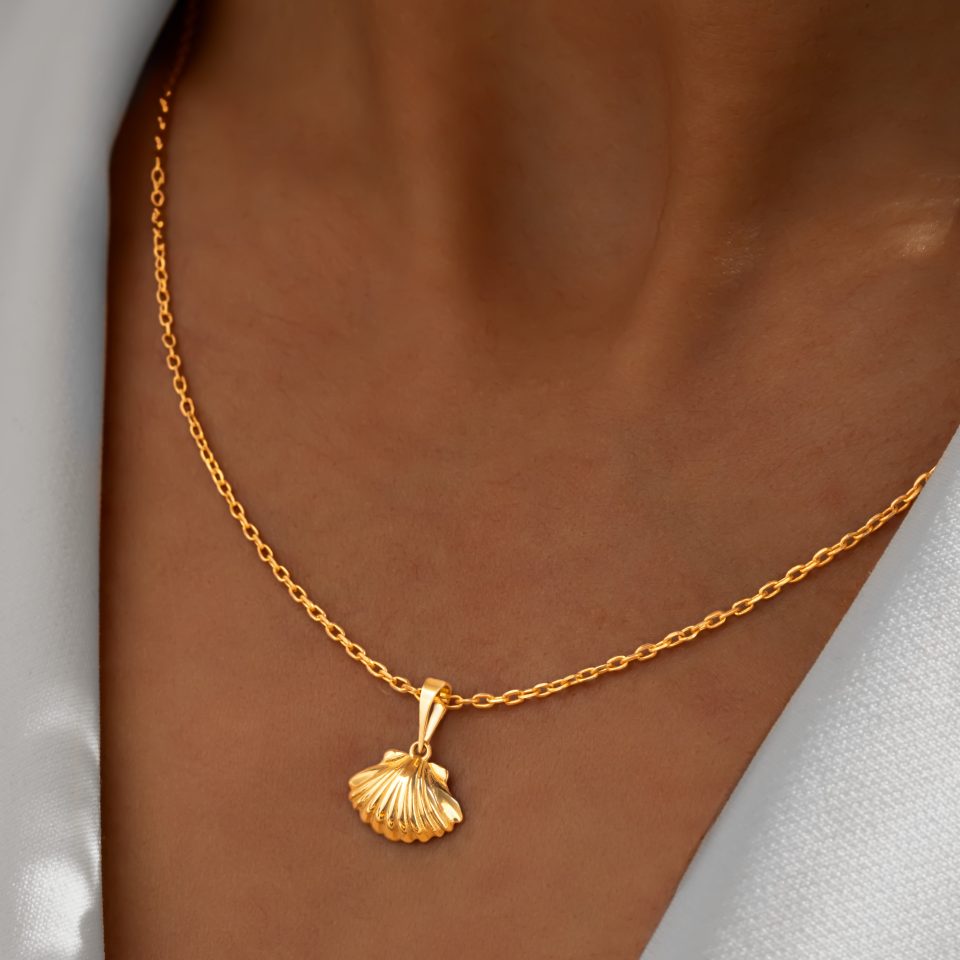 خرید پلاک طلا صدف اویستر