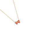 خرید گردنبند طلا روبان مینایی قرمز
