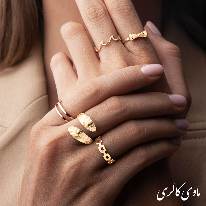 انگشتر طلا برگ یونانی مدل