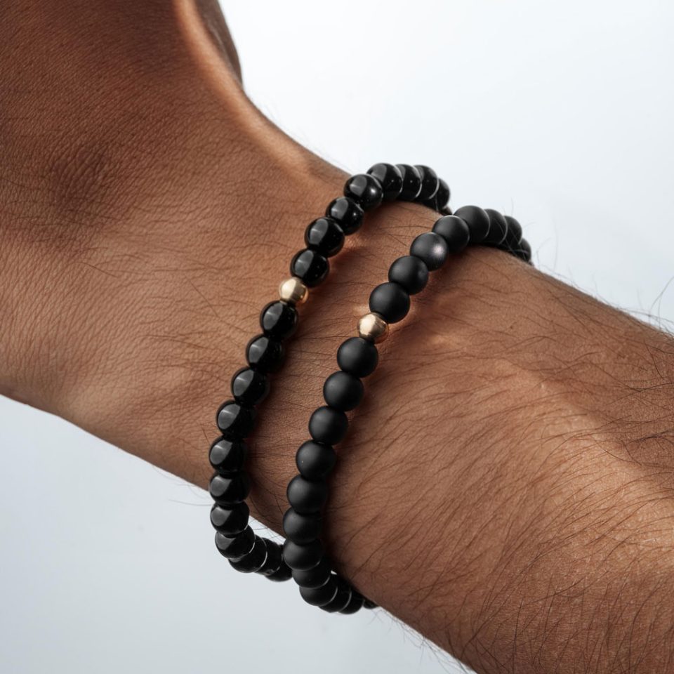 خرید دستبند طلا گوی مردانه براق 2