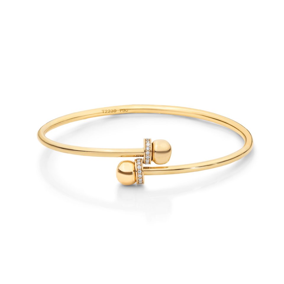 خرید النگو طلا دو گوی نگینی باستان