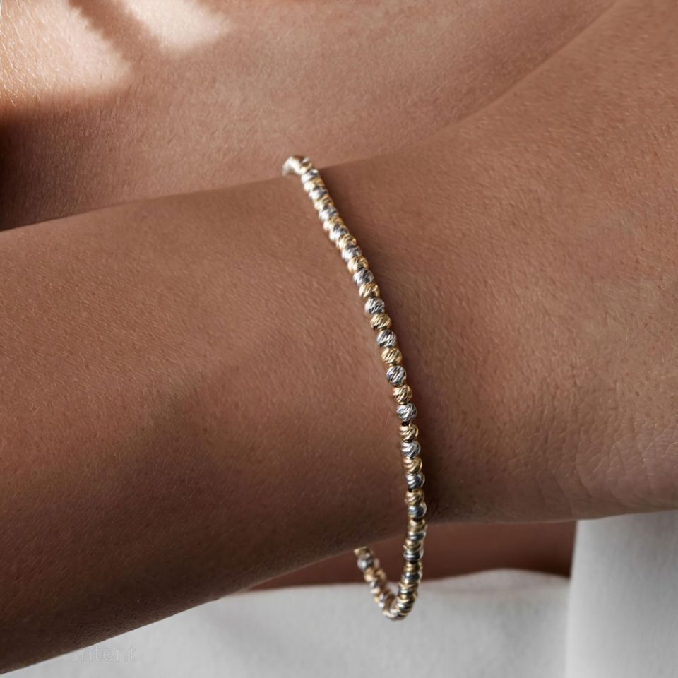 خرید دستبند طلا گوی البرناردو دو رنگ مایا