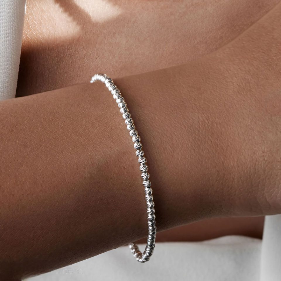 خرید دستبند طلا گوی البرناردو سفید مایا