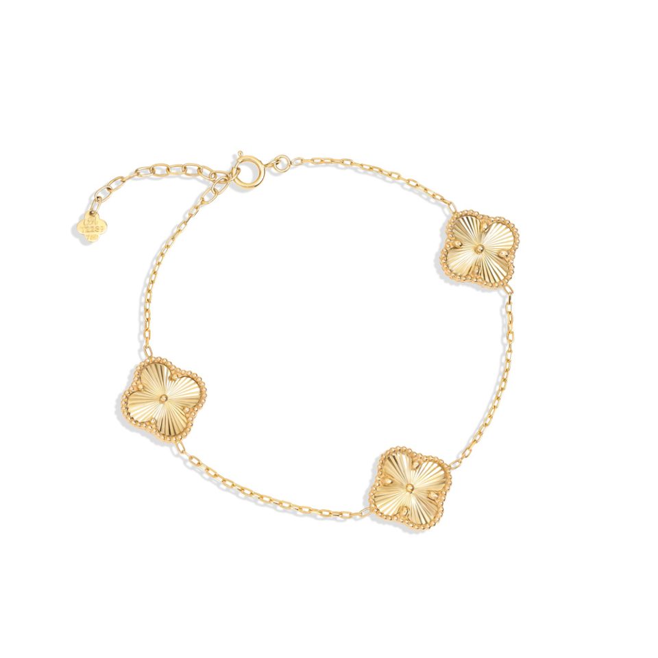 خرید دستبند طلا سه تاینی ونکلیف الحمبرا همتا