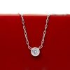 خرید گردنبند طلا تک نگین سفید مینی س