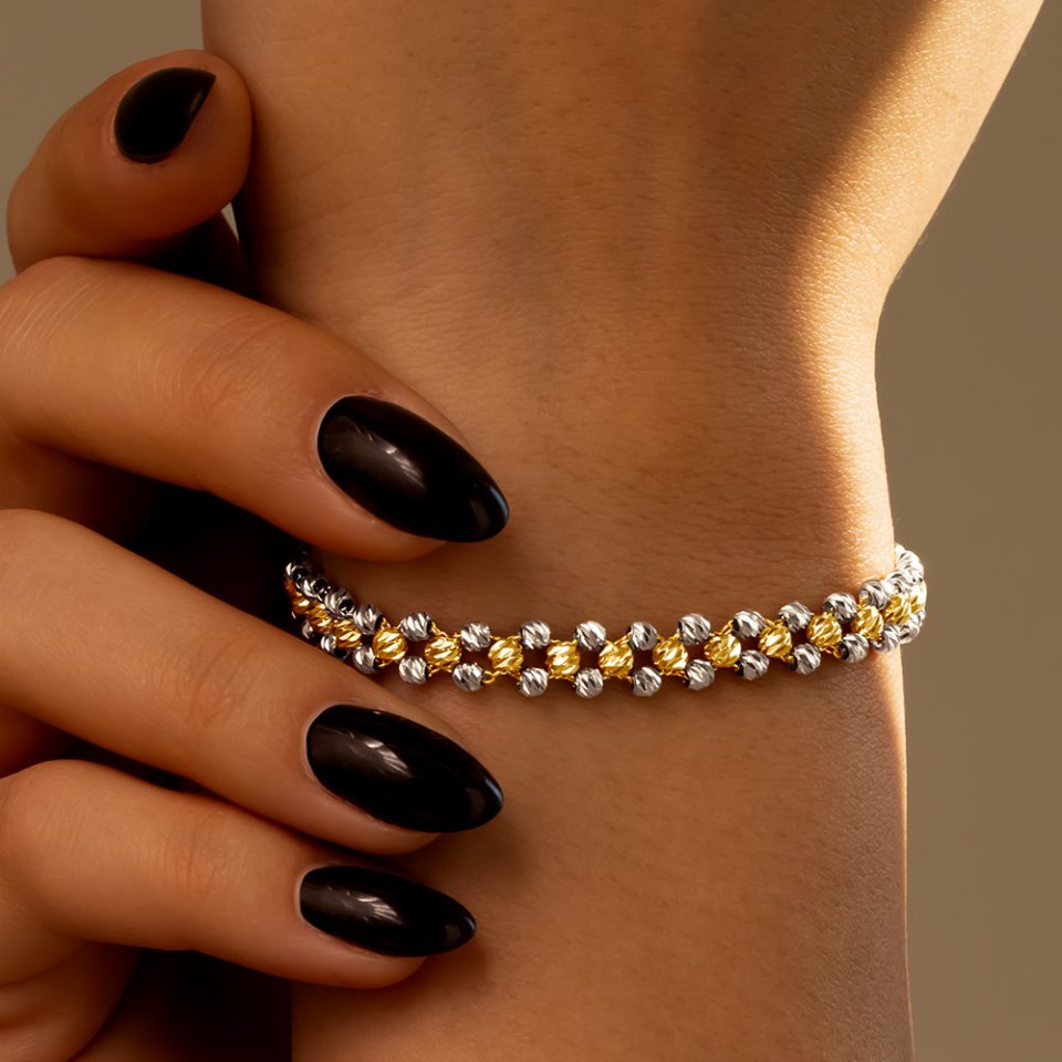 خرید دستبند طلا البرناردو رویال دو رنگ اشکی