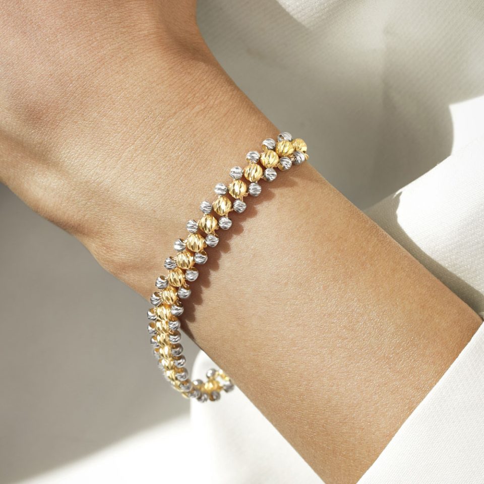 خرید دستبند طلا البرناردو رویال دو رنگ اشکی2