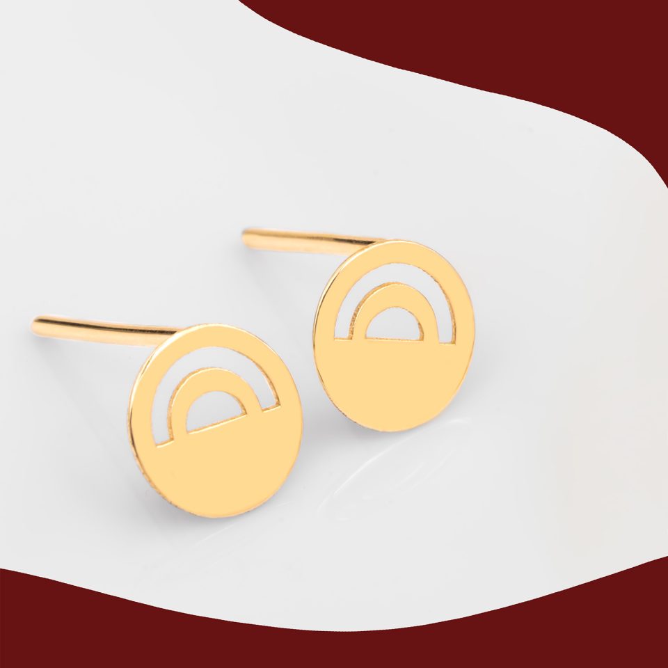 خرید گوشواره طلا نیم دایره و کمون