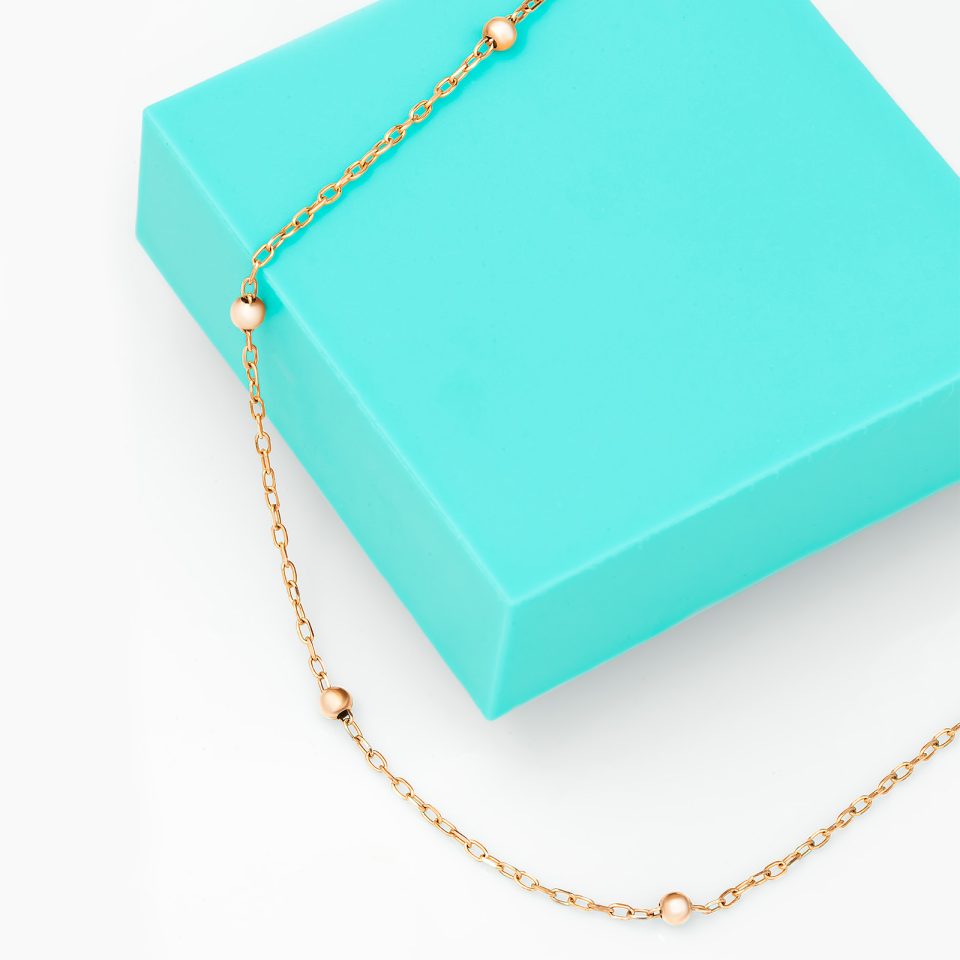 خرید گردنبند طلا تمام گوی بلوم