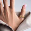 خرید انگشتر طلا زیگ زاگی سه لاین
