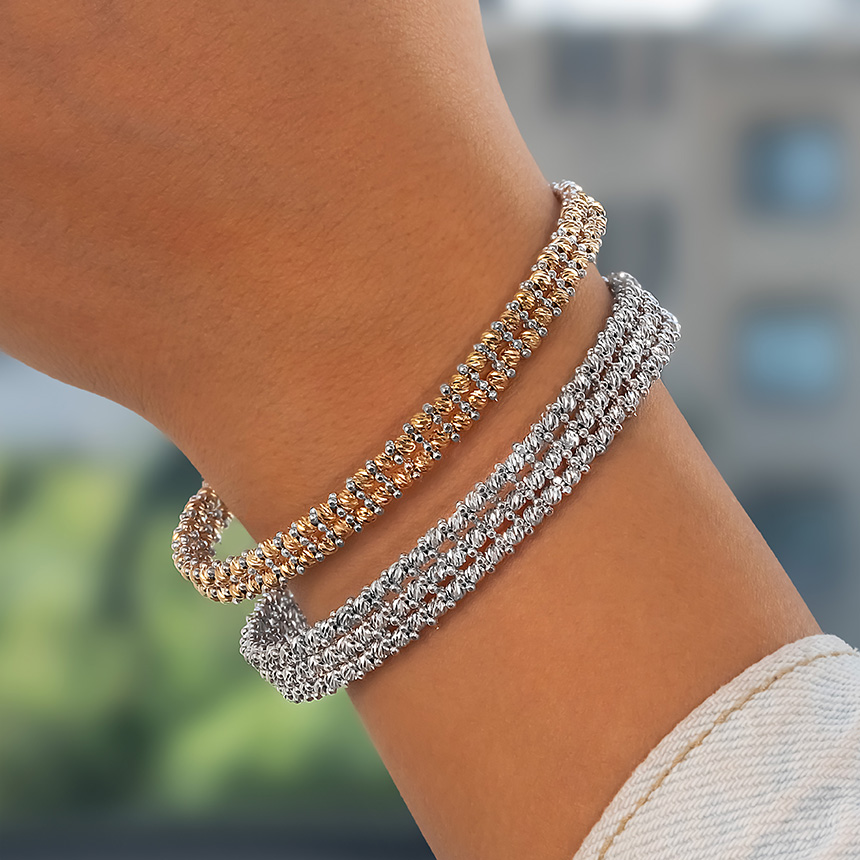 خرید النگو طلا البرناردو دو لاین دورنگ