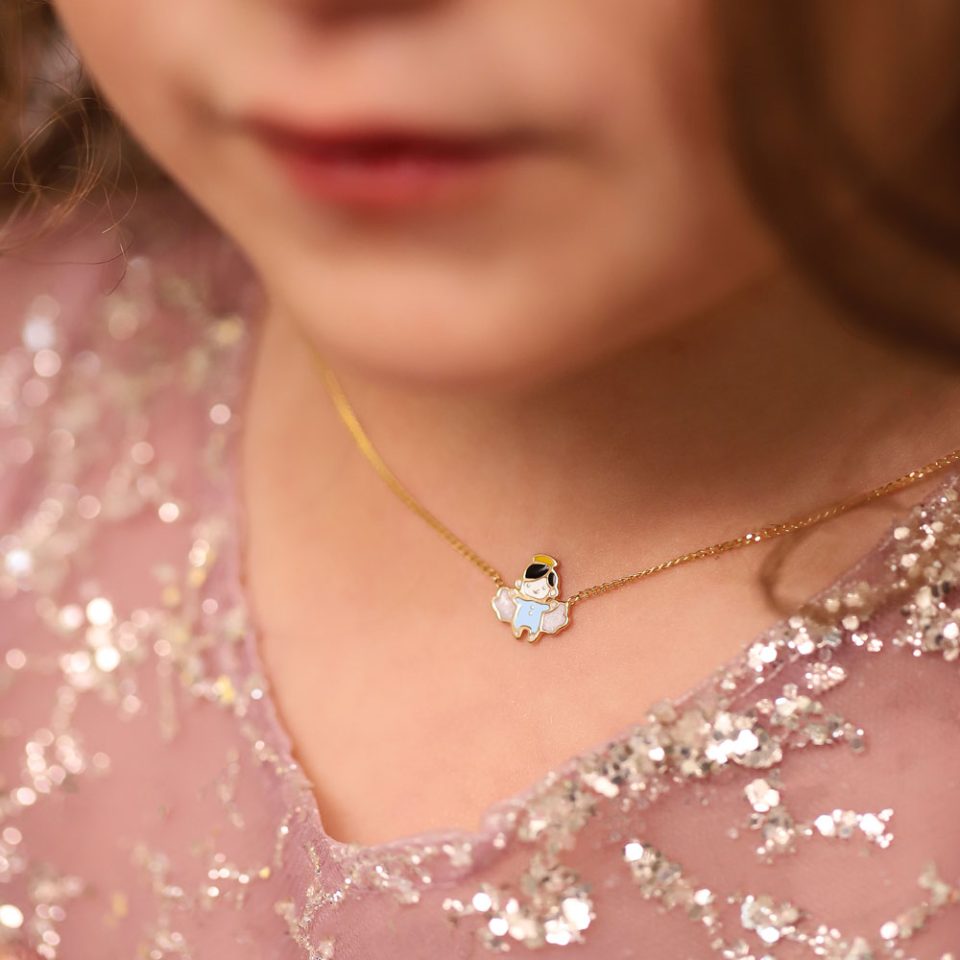 خرید گردنبند طلا کارتیه و فرشته پسرک