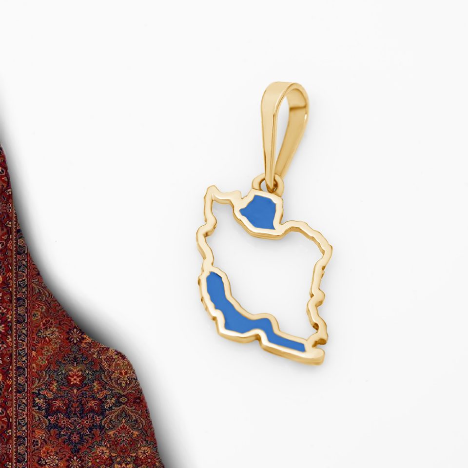 خرید پلاک طلا ایران آبی پر رنگ