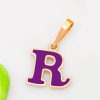 خرید پلاک طلا حروف R مینایی رنگی