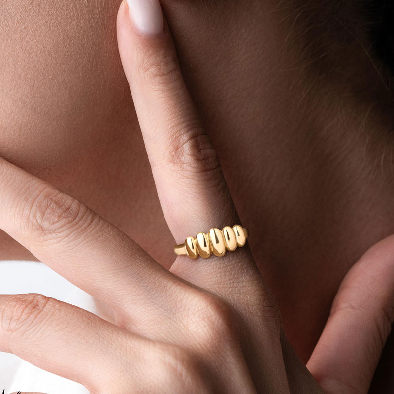 خرید انگشتر طلا گلبرگ دامله