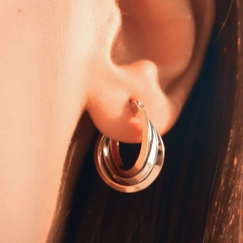 خرید گوشواره طلا کلیپسی دزیره سه رنگ