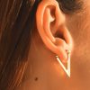 خرید گوشواره طلا کلیپسی مثلث تیز