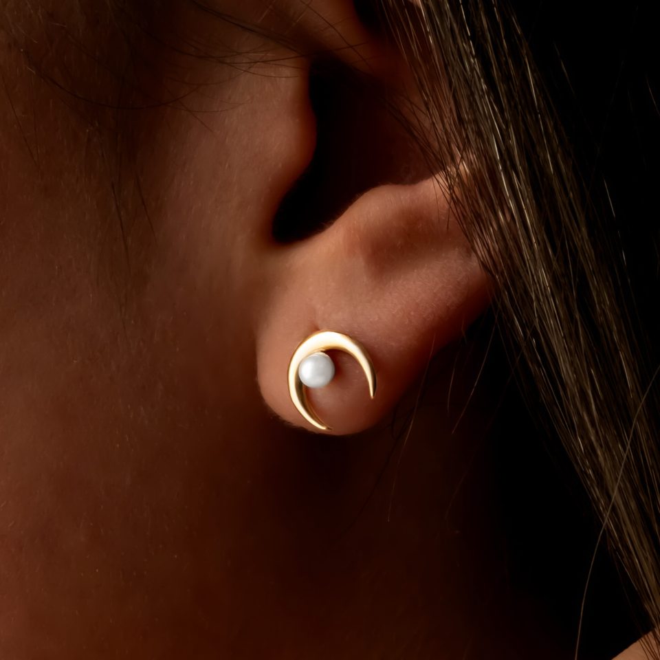 خرید گوشواره طلا ماه در