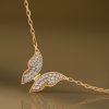 خرید گردنبند طلا پروانه نگینی فلای