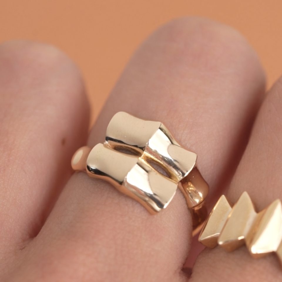 خرید انگشتر طلا بامبو پیچی