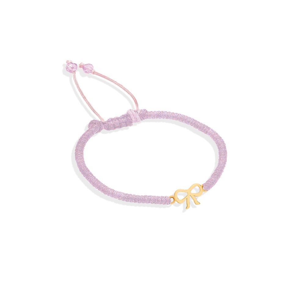 خرید دستبند طلا پاپیون بافت فانتزی