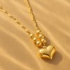 خرید گردنبند طلا زنجیر استار و گوی قلب 6
