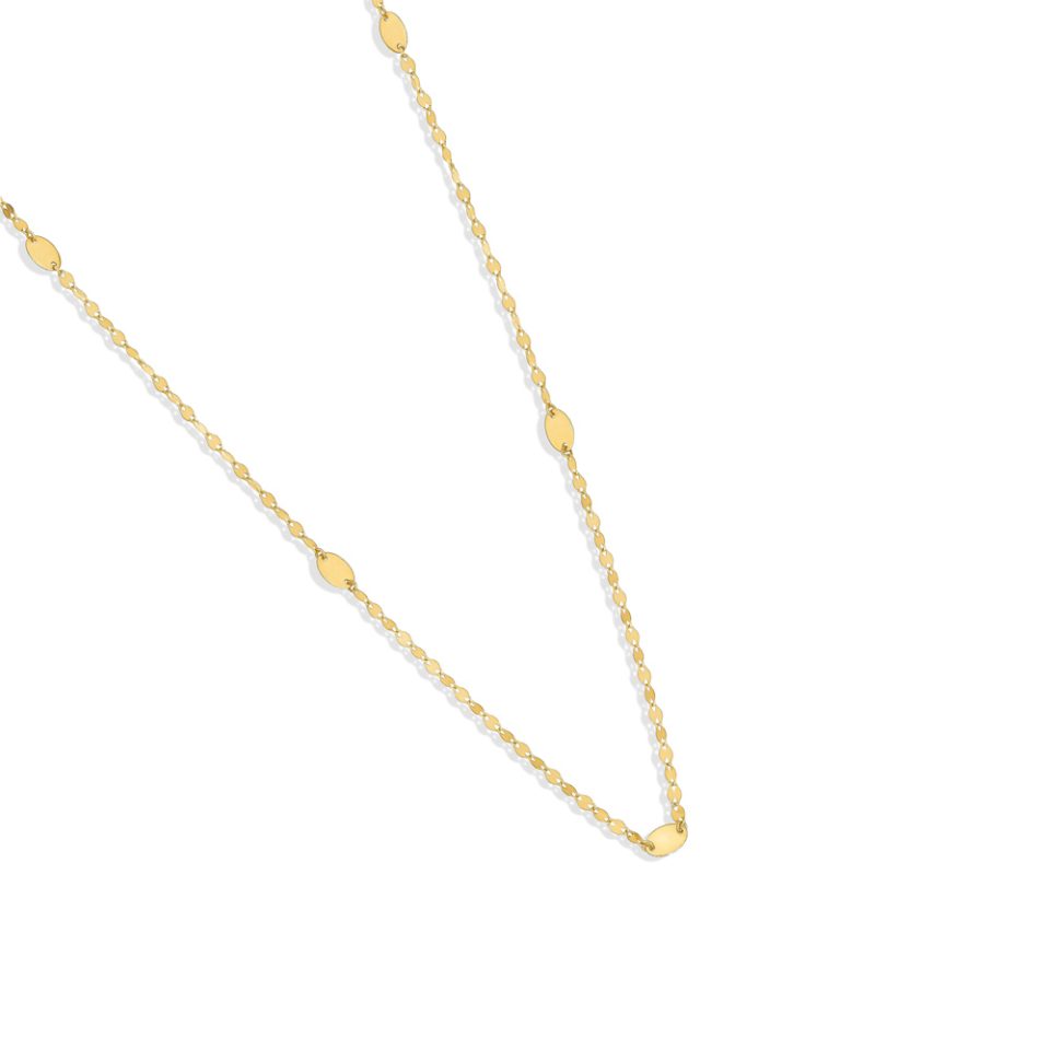 خرید گردنبند طلا زنجیر استار و بیضی 5