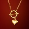 خرید گردنبند طلا آویز پروفیل قلب دایره