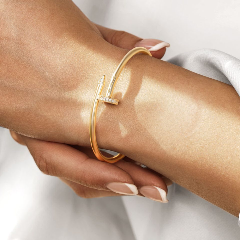 خرید النگو طلا میخ اورجینال نگینی