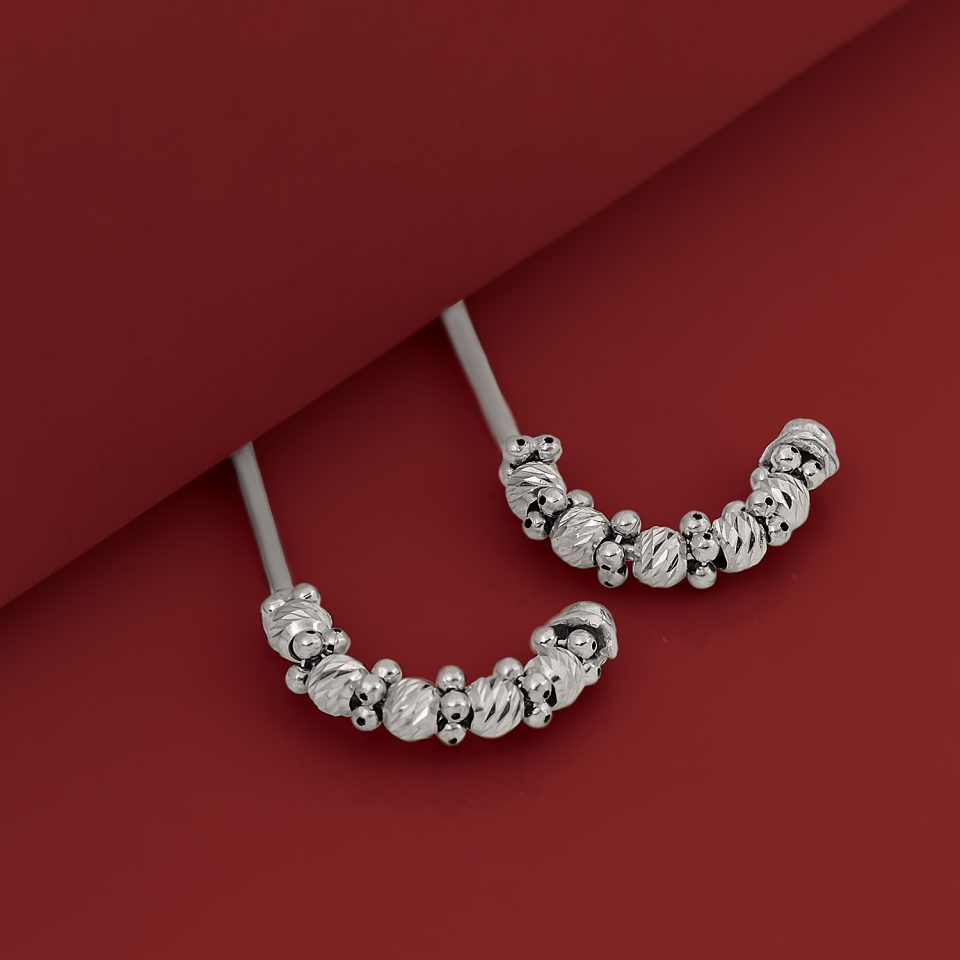 خرید گوشواره طلا البر سفید هلالی