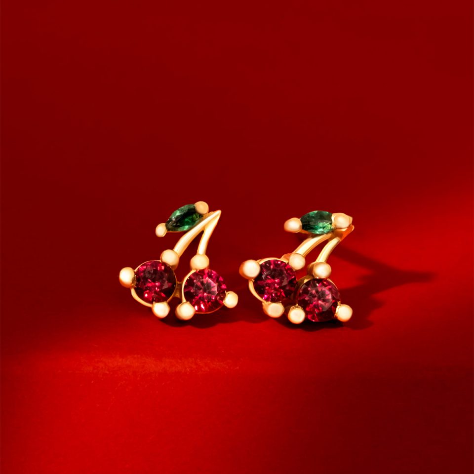 خرید گوشواره طلا چری و مارکیز