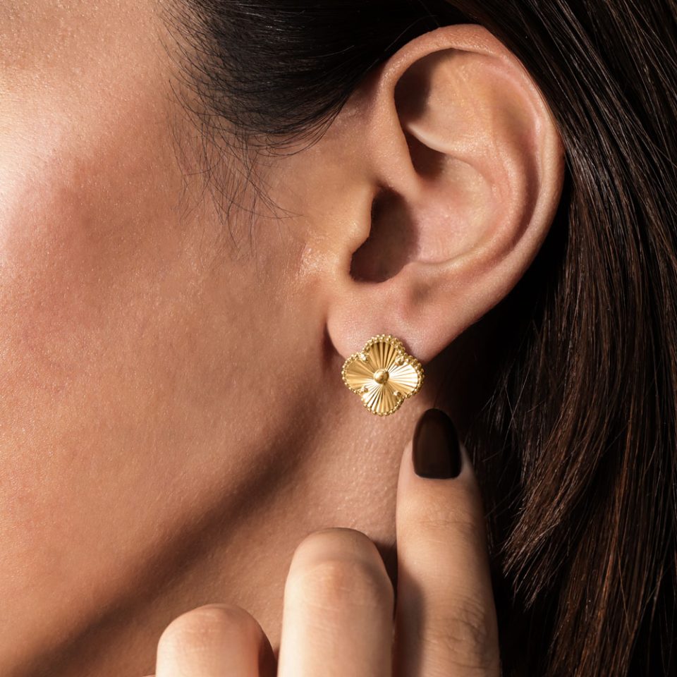 خرید گوشواره طلا طرح ونکلیف الحمبرا گلد