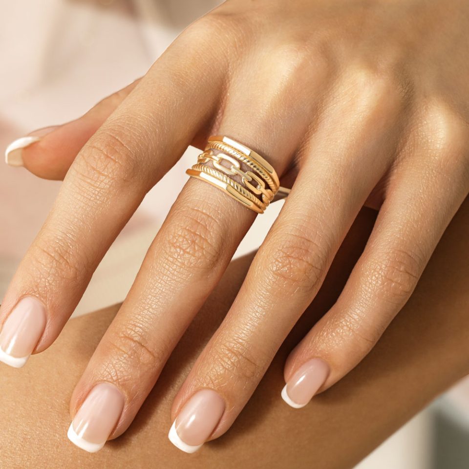 خرید انگشتر طلا پرتوفینو زنجیری لایت