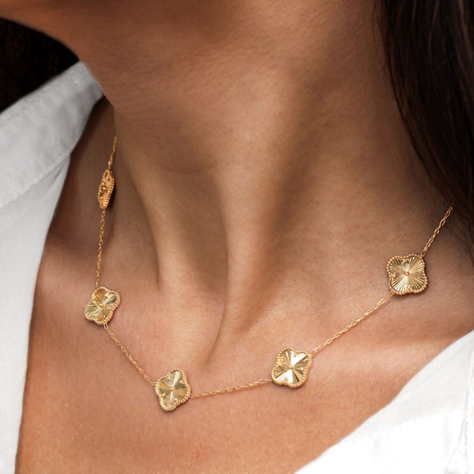 خرید گردنبند طلا پنج تاینی الحمبرا همتا